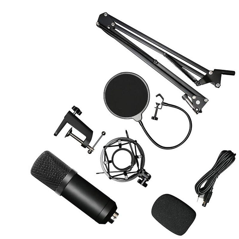 Microfone Profissional com Suporte – Perfeito para Podcasts e Streaming