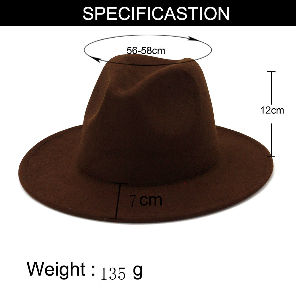 Double-sided Color Matching Flat Brim Fedora Hat