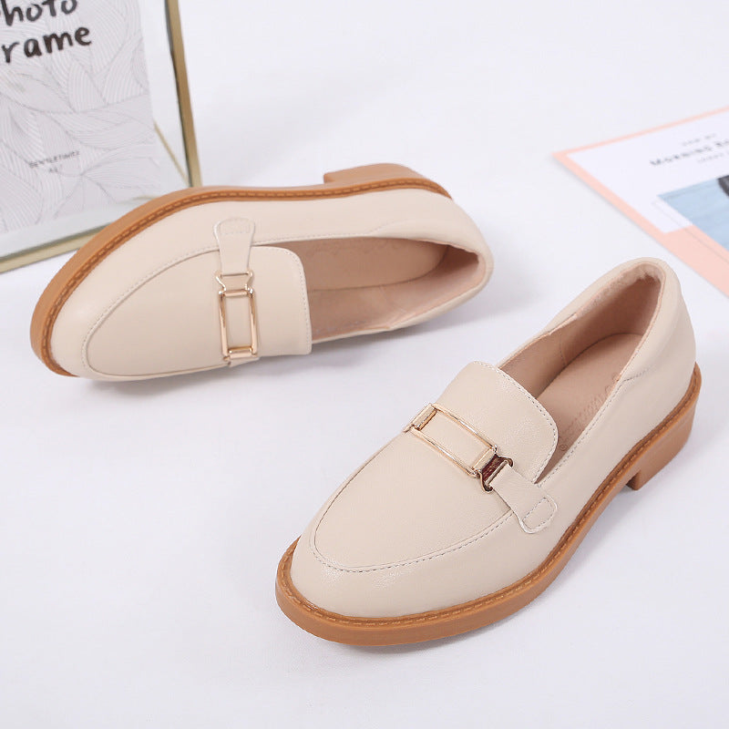 British loafers college style leather shoes