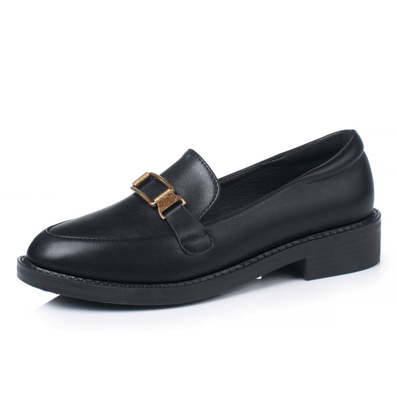British loafers college style leather shoes