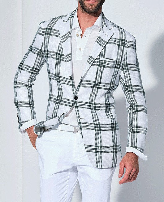 Business-Casual Printed Blazer With Double Buttons