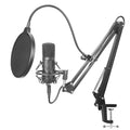 Microfone Profissional com Suporte – Perfeito para Podcasts e Streaming