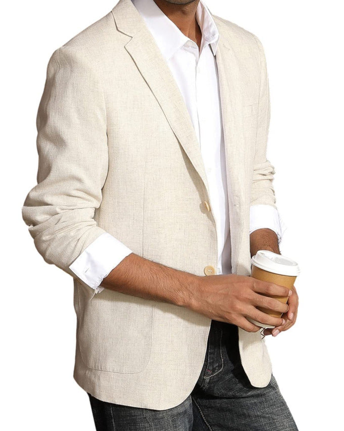 Business-Casual Printed Blazer With Double Buttons