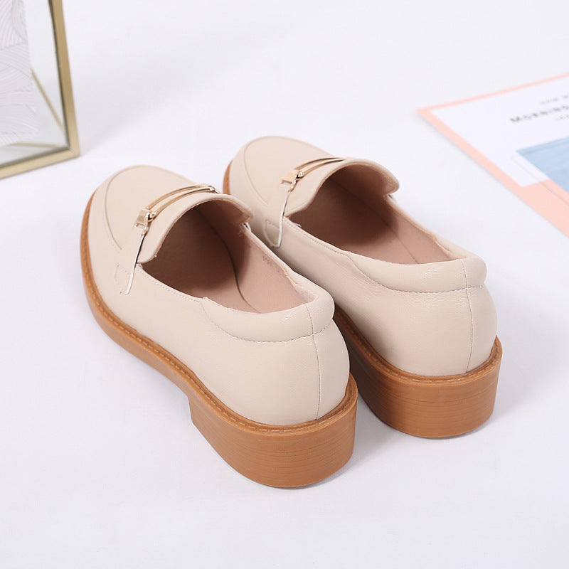 British loafers college style leather shoes