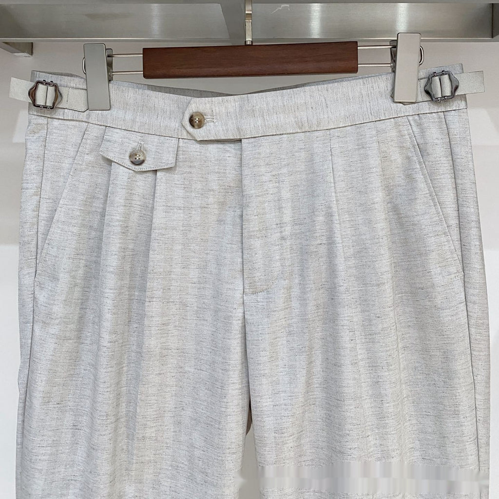 Men's Business-Casual Solid-Color Dress Trousers