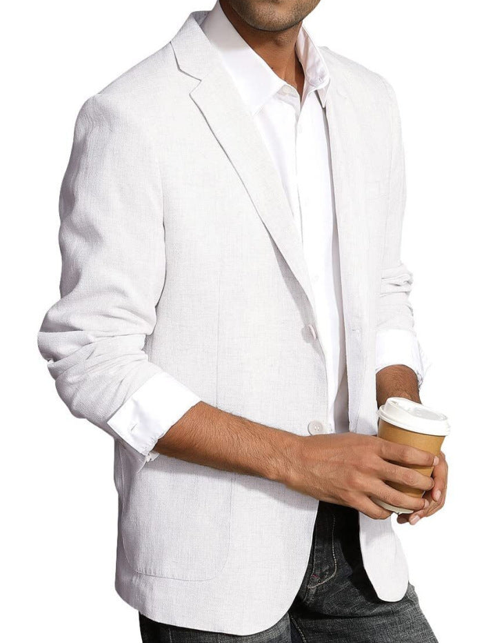 Business-Casual Printed Blazer With Double Buttons