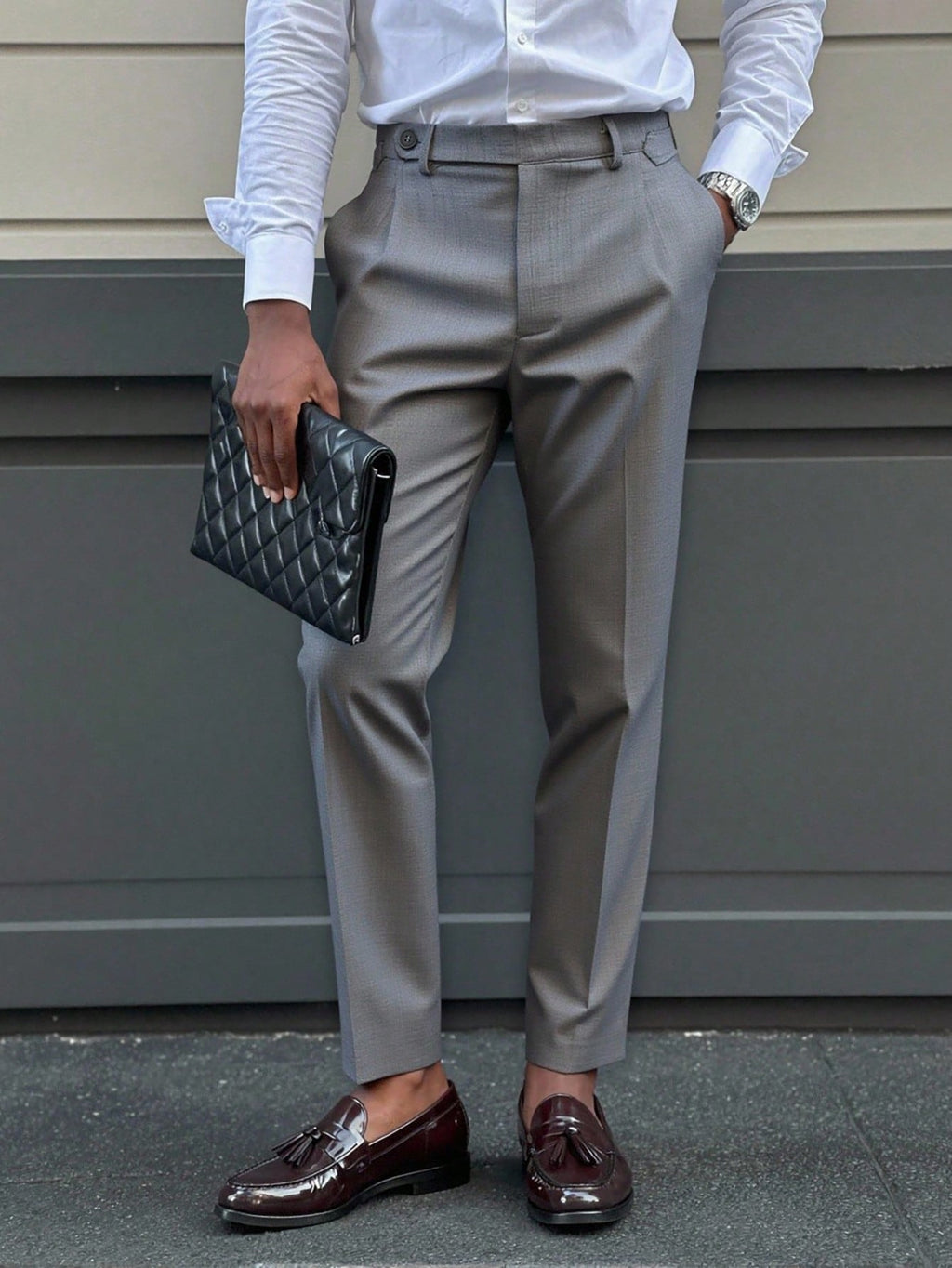 Men's Business Suit Trousers Straight-Leg Pants