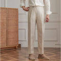 Summer Linen Straight-leg Trousers, High-waisted Neapolitan Style Trousers