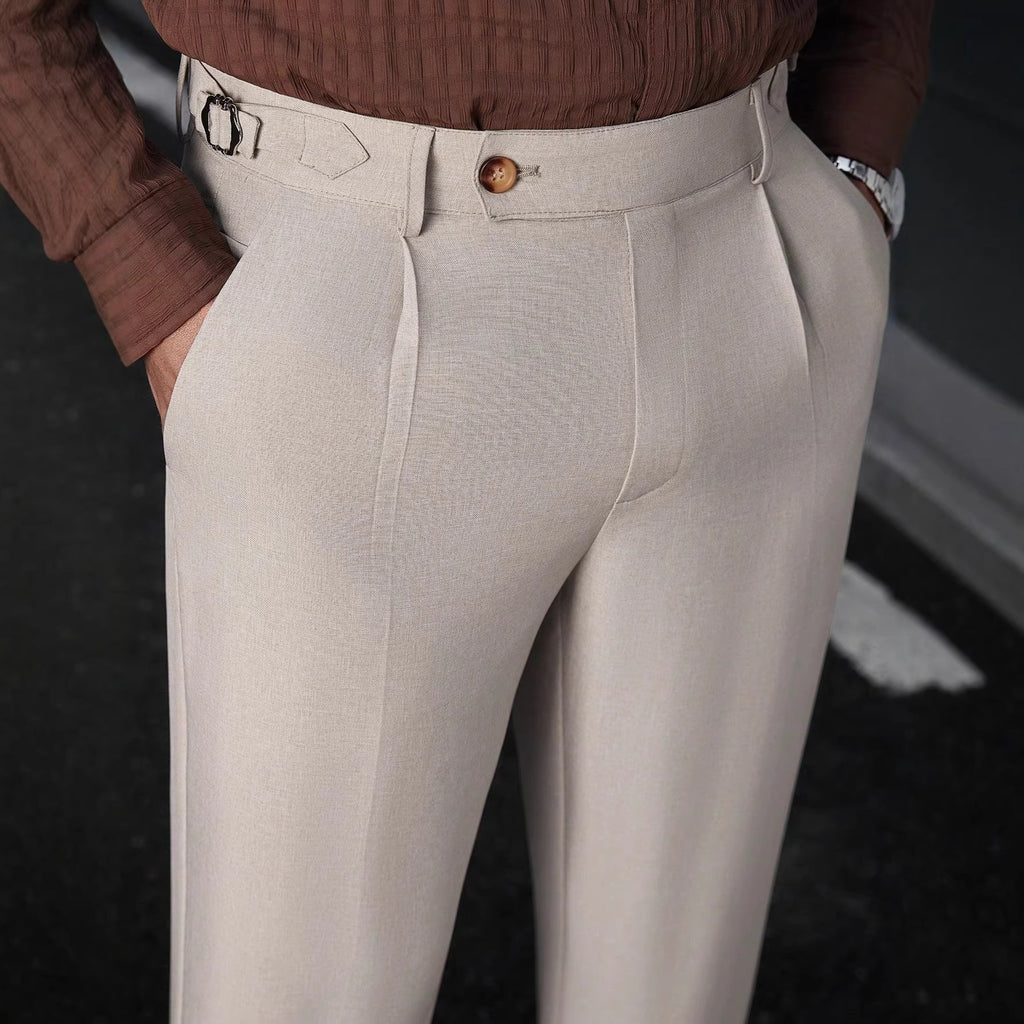 Men's Business Formal Suit Trousers Straight-Leg Pants