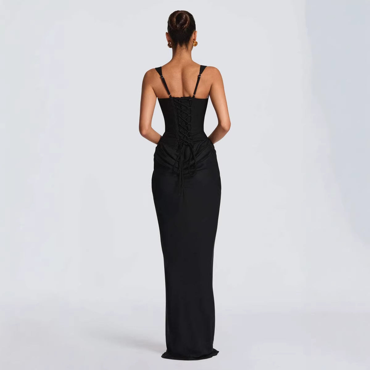 Women's Strapless Sleeveless Sheath Maxi Dress