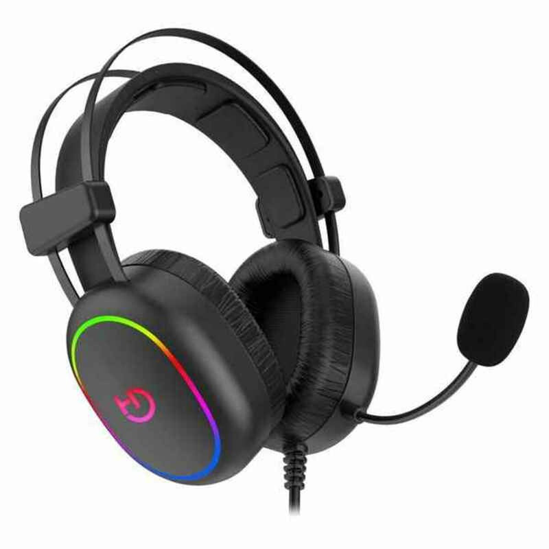 Gaming Earpiece with Microphone Hiditec GHE010003 ARGB Black-0
