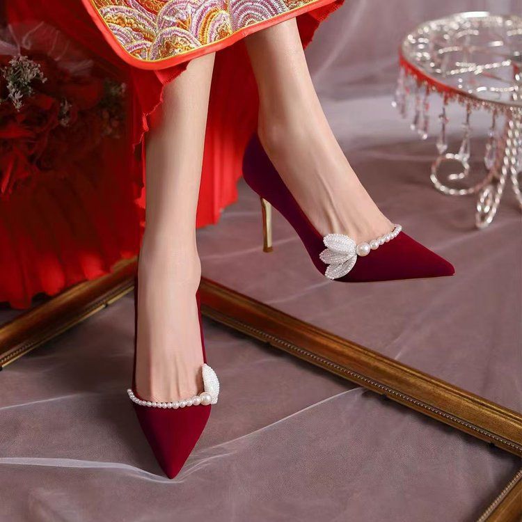 Women's Fashionable Red Pointed-toe High Heels