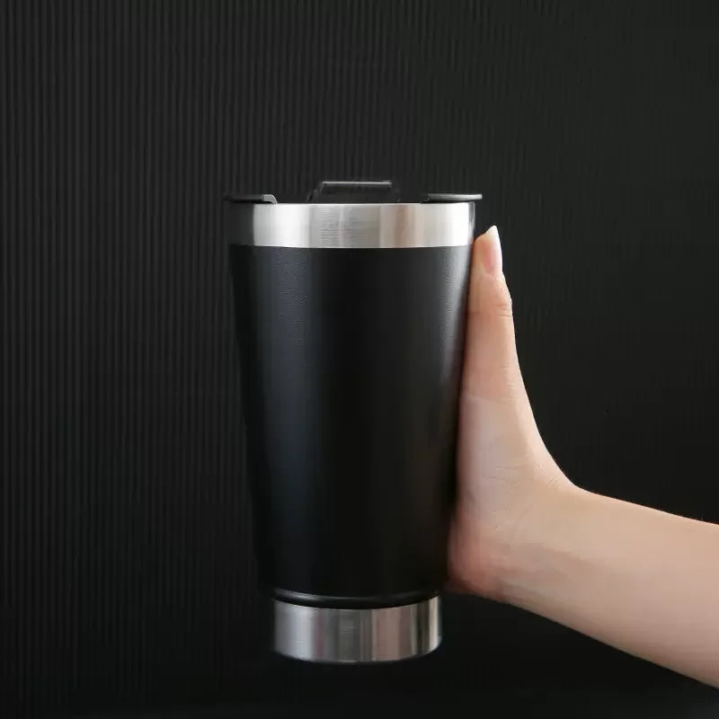 SKYTUR Copo Térmico Aço Inox 473ml + Tampa E Abridor Para Cerveja Suco Refrigerante Temperatura Quente e Gelado - ENVIO RAPIDO