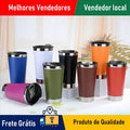 SKYTUR Copo Térmico Aço Inox 473ml + Tampa E Abridor Para Cerveja Suco Refrigerante Temperatura Quente e Gelado - ENVIO RAPIDO