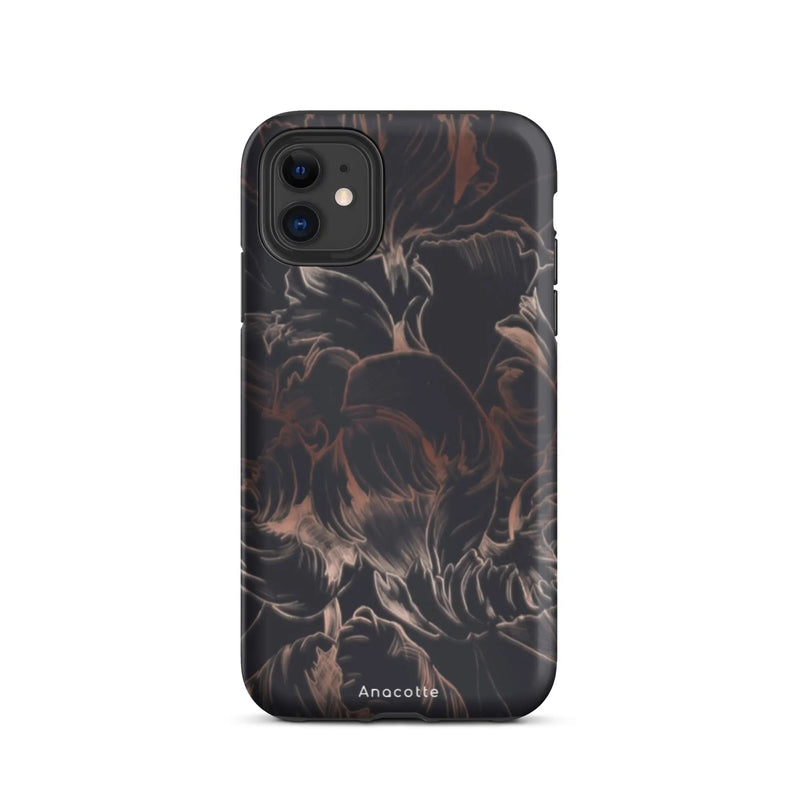 Anacotte Modern Simple Black Flower Leaf iPhone Case-1