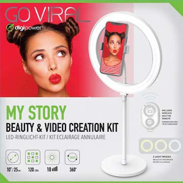 Digipower My Story 10" Desktop Ringlight with remote control-1