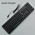 Espanhol francês russo árabe carta keycaps teclado para jogos usb com fio 104 teclas para computador