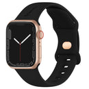 Silicone Sports Band Black with Gold Pin - The Noosa - Compatible with Apple Watch Size 38mm to 41mm-0