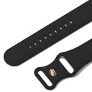 Silicone Sports Band Black with Gold Pin - The Noosa - Compatible with Apple Watch Size 38mm to 41mm-1