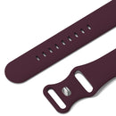 Silicone Sports Band Burgundy with Silver Pin - The Noosa - Compatible with Apple Watch Size 38mm to 41mm-1