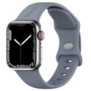 Silicone Sports Band Stardust Grey with Silver Pin - The Noosa - Compatible with Apple Watch Size 42mm to 45mm-0