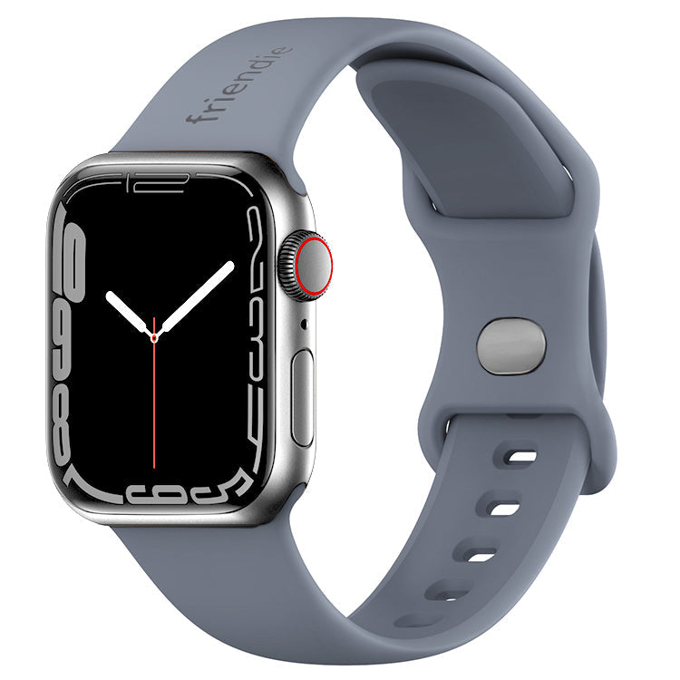 Silicone Sports Band Stardust Grey with Silver Pin - The Noosa - Compatible with Apple Watch Size 42mm to 45mm-0