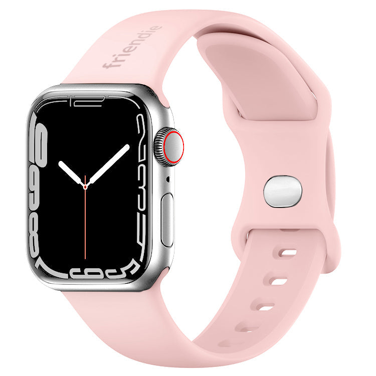 Silicone Sports Band Rose Gold with Silver Pin - The Noosa - Compatible with Apple Watch Size 38mm to 41mm-0