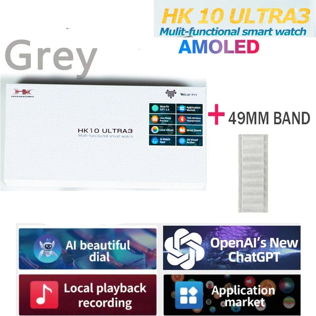 Nova origina hk10 ultra 3 smartwatch masculino 4g rom chatgpt nfc bússola hk9 ultra2 max atualizar relógios esportes bt chamada relógio inteligente masculino