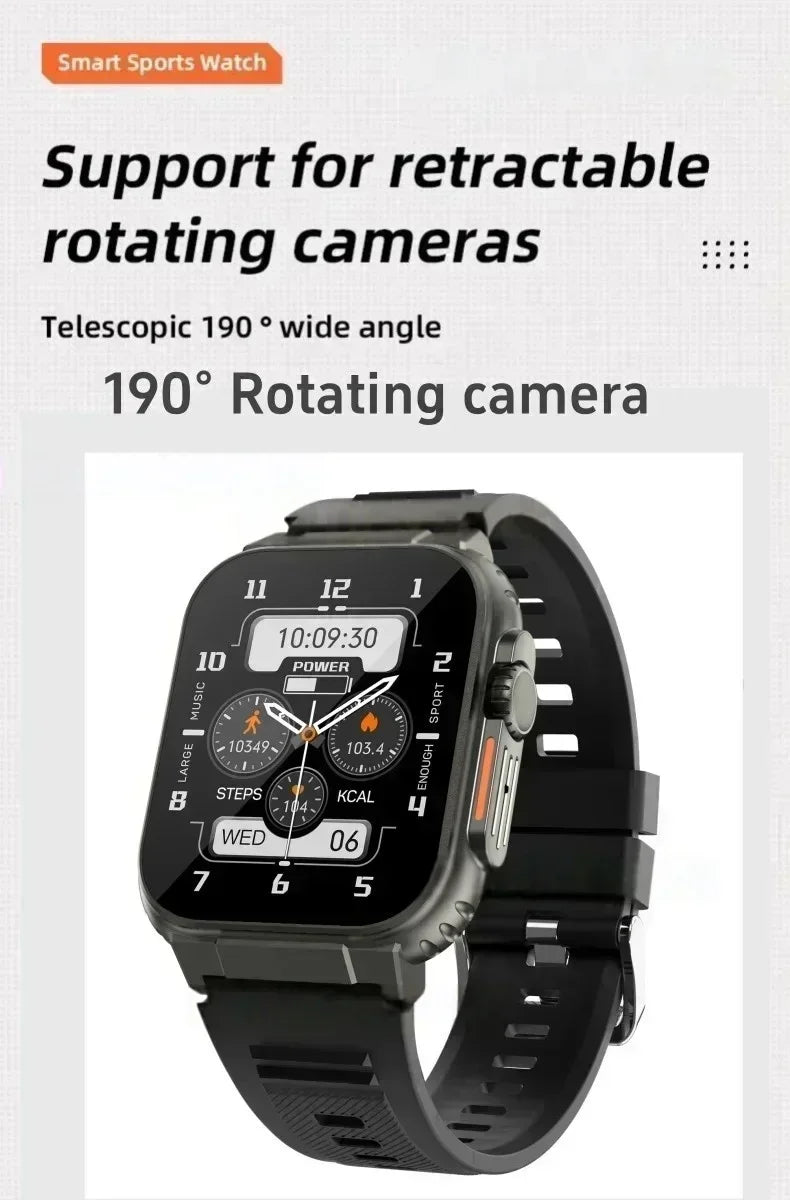 All-link Network smartwatch CDS9 4G 256GB de armazenamento, câmera rotativa integrada, aplicativo GPS WIFI, rastreador de frequência cardíaca, relógio esportivo