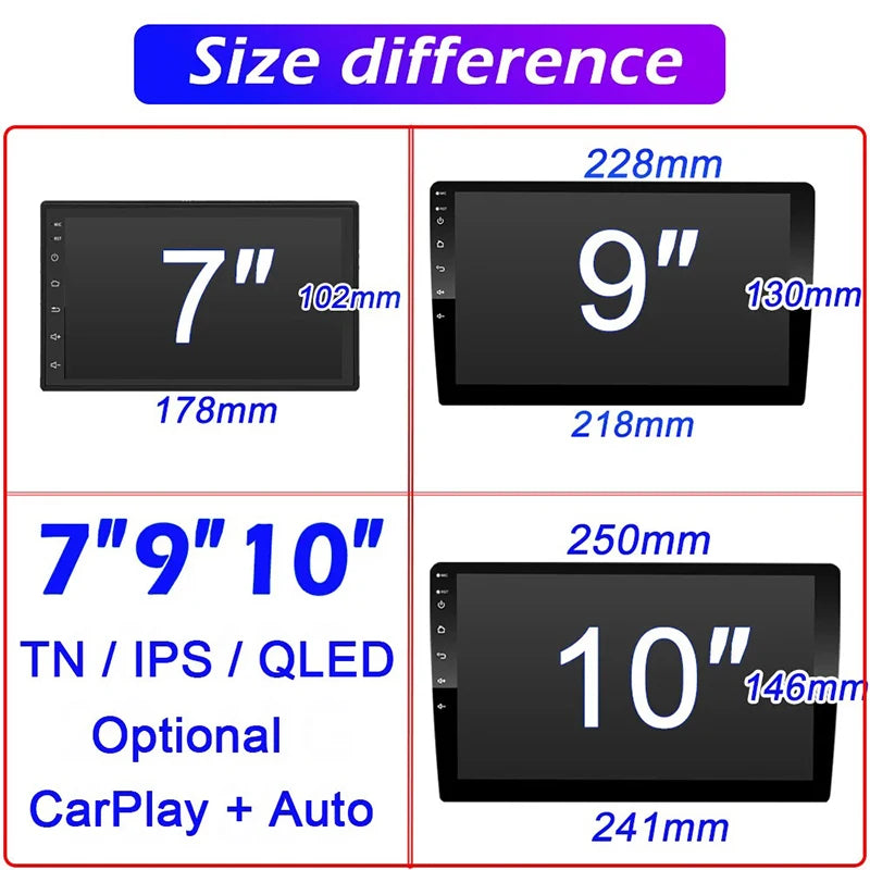 7/9/10 polegada universal android 13 rádio do carro 64g autoradio android 2 din rádio do carro gps bt central multimídia sistemas de carro inteligente