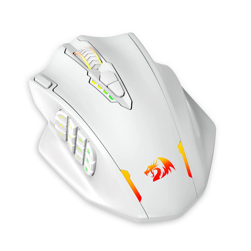 Redragon M913 Gaming 16000 DPI com fio 2,4 Ghz sem fio RGB mouse óptico para jogadores 16 botões programáveis, mouse preto/branco
