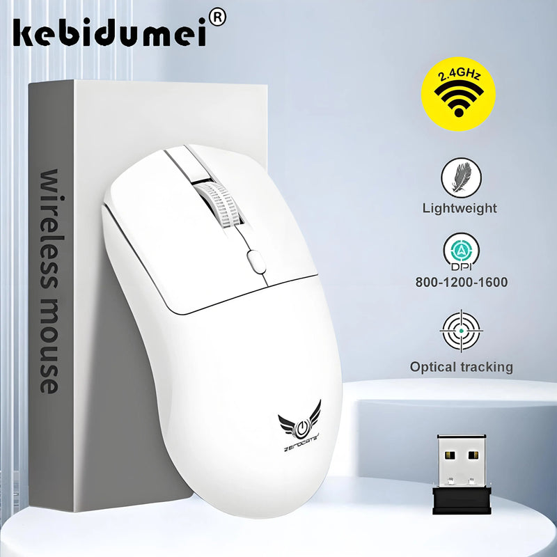Mouse gamer sem fio 2.4g, ergonômico, 800-1200-1600 dpi, recarregável, para escritório, pc, laptop, macbook pro