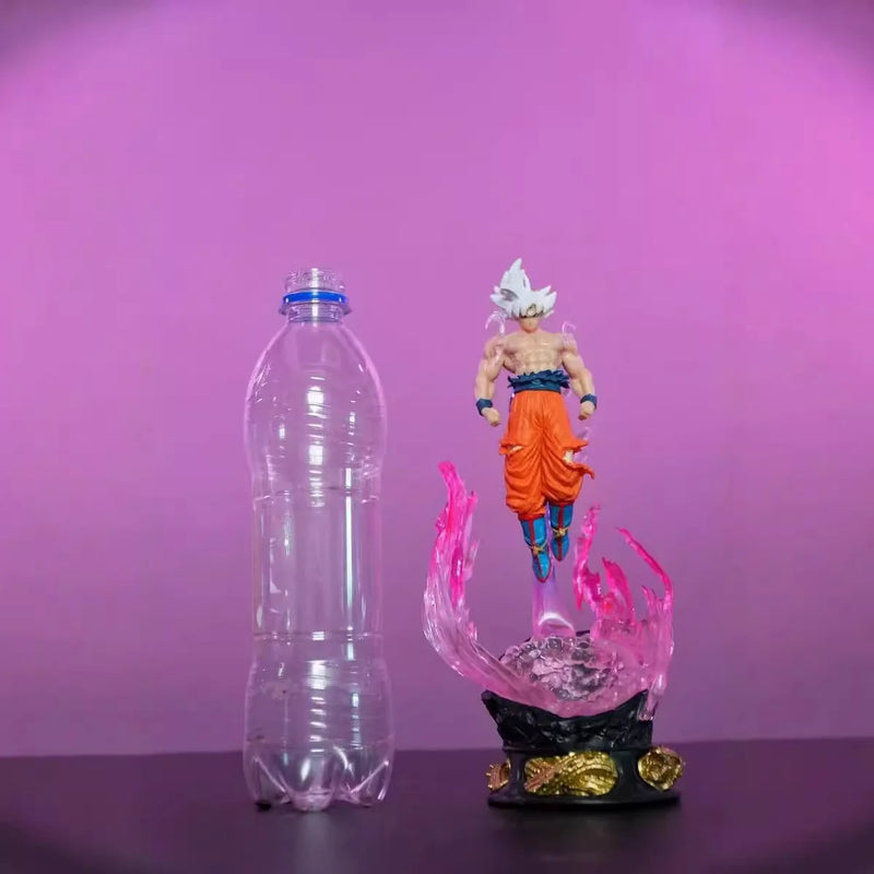 24cm anime dragon ball pode emitir figura de luz ultra instinto son goku saiyan pvc escultura boneca decoração modelo coleção presentes