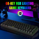 HXSJ-V200 Teclado com fio Mini Gaming, K68 RGB Streamer, membrana sem gestos de 19 teclas, sensação mecânica para jogo ou escritório