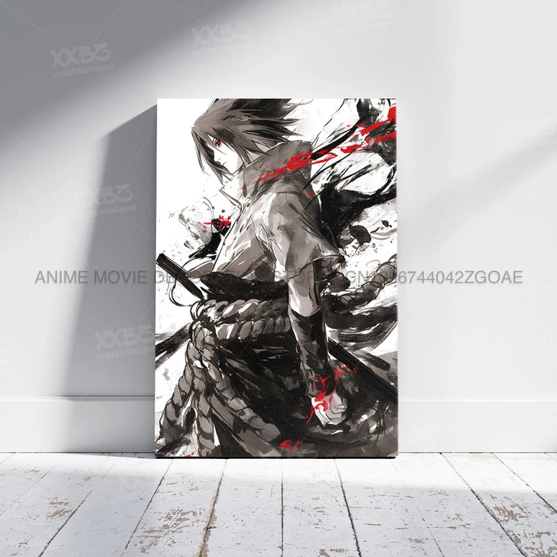 Anime uzumaki naruto lona hd imprime imagem uchiha sasuke arte de parede pintura decoração para casa hatake kakashi cartaz sem moldura