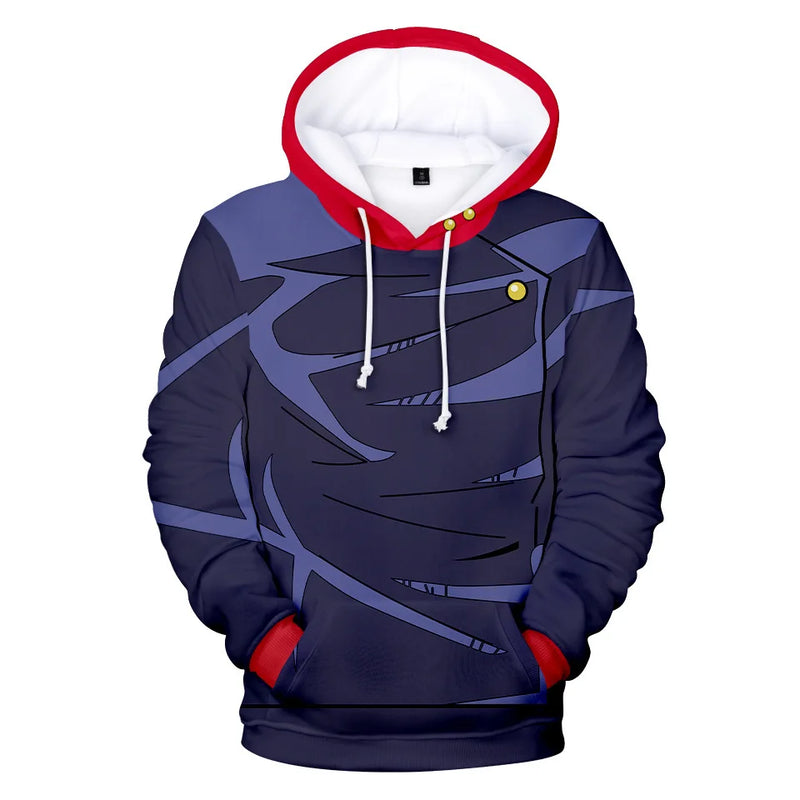 Pulôver com Capuz Masculino 3D Anime 2024 – Casual, Solto, Estilo Harajuku