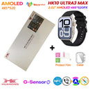 2025 hk10 ultra 3 max relógio inteligente original 4gb rom ai robô compartilhamento de rede amoled nfc bússola gps smartwatch para iso android