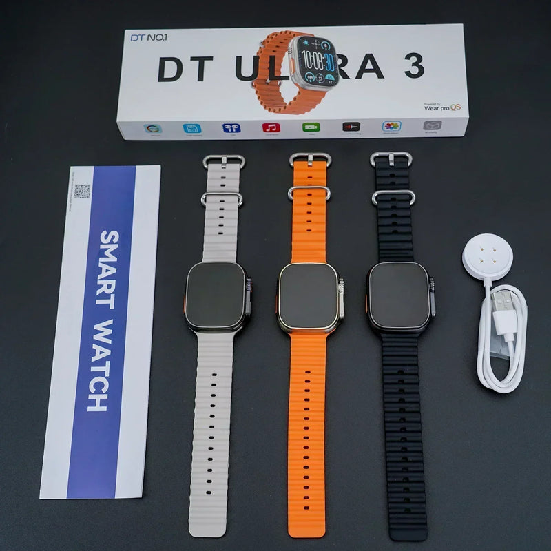 2025 novo original dt ultra 3 relógio inteligente homem 49mm amoled 32g rom chat gpt nfc bússola bt chamada esporte gps pista relógio esportivo feminino