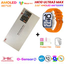 2025 hk10 ultra 3 max relógio inteligente original 4gb rom ai robô compartilhamento de rede amoled nfc bússola gps smartwatch para iso android