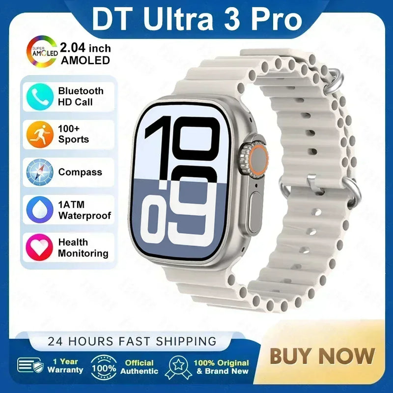 2025 novo original dt ultra 3 relógio inteligente homem 49mm amoled 32g rom chat gpt nfc bússola bt chamada esporte gps pista relógio esportivo feminino