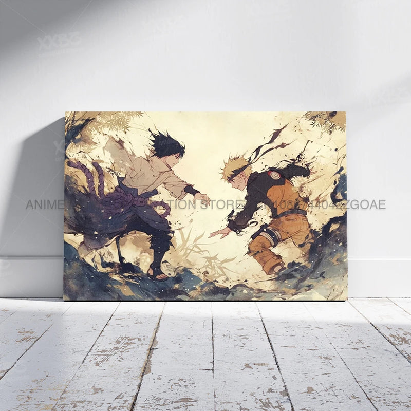 Anime uzumaki naruto lona hd imprime imagem uchiha sasuke arte de parede pintura decoração para casa hatake kakashi cartaz sem moldura