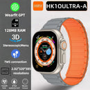 HK10 ULTRA-A 2.02 polegadas Novo relógio de inteligência multifuncional Bluetooth Compartilhamento de rede Navegação GPS NFC e pagamento duplo