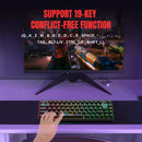 HXSJ-V200 Teclado com fio Mini Gaming, K68 RGB Streamer, membrana sem gestos de 19 teclas, sensação mecânica para jogo ou escritório