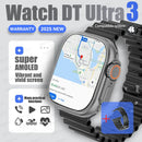 Dt ultra 3 smartwatch tela amoled 4gb mp3 mp4 player bluetooth rede compartilhamento app loja chatgpt inteligente ai relógio masculino sportwatch