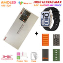 2025 hk10 ultra 3 max relógio inteligente original 4gb rom ai robô compartilhamento de rede amoled nfc bússola gps smartwatch para iso android