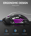1 PC ITLY New Hyperspeed USB Gaming Mouse RGB Backlit Ergonômico Jogo Ratos 7D Esports Wired Mouse para PC portátil Gamer
