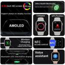 Novo olá relógio 3 pro plus relógio inteligente série 9 45mm hd amoled 4g rom nfc bússola relógio bluetooth chamada smartwatch 2024 das mulheres dos homens