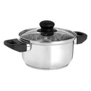 Casserole with glass lid Kinvara 16689B Silver 1,8 L 28 x 9 x 18 cm (6 Units)-3