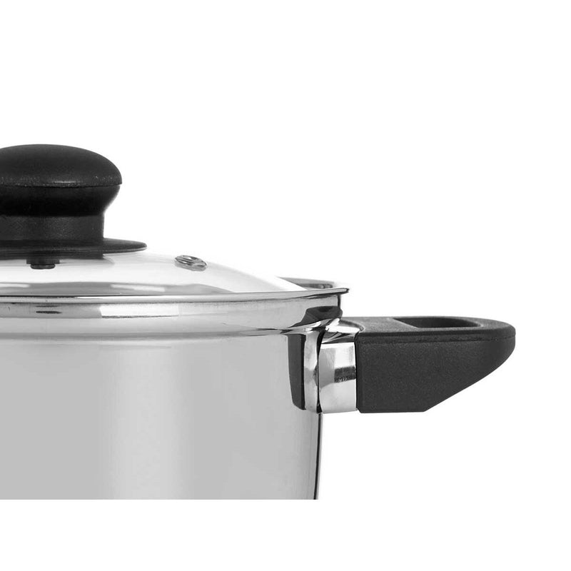 Casserole with glass lid Kinvara 16689B Silver 1,8 L 28 x 9 x 18 cm (6 Units)-1