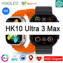 2025 hk10 ultra 3 max relógio inteligente original 4gb rom ai robô compartilhamento de rede amoled nfc bússola gps smartwatch para iso android